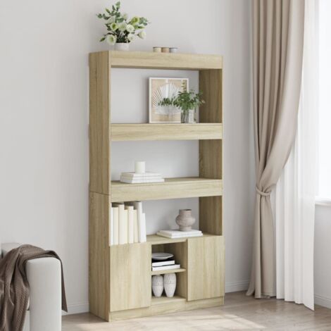 Aparador alto madera de ingeniería roble  92x33x180 cm