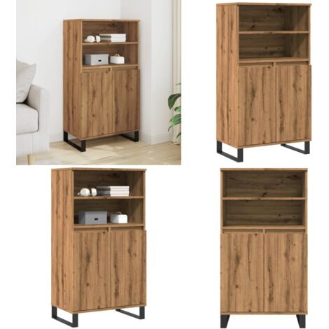 Aparador alto madera de ingeniería roble artisan 60x36x110 cm - Aparador de madera - Almacenamiento organizado