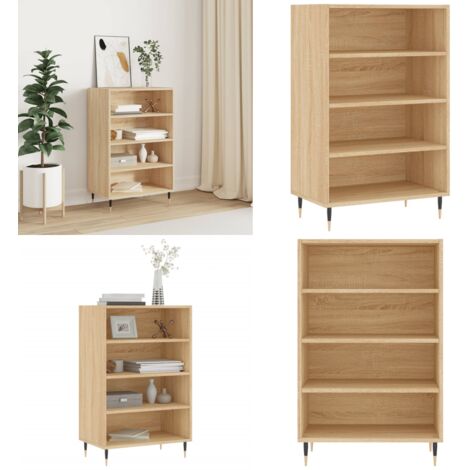 Aparador alto madera de ingeniería roble Sonoma 57x35x90 cm - Mueble de almacenamiento - Madera contrachapada