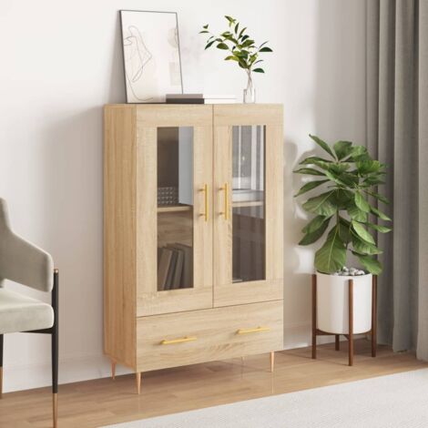Aparador alto madera de ingeniería roble Sonoma 69,5x31x115 cm vidaXL