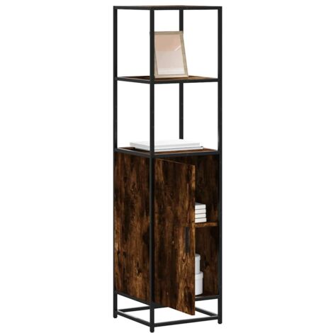Aparador alto madera de ingeniería y metal 35,5x35x139 cm