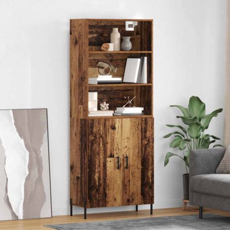 Aparador alto Madera envejecida 69,5 x 32,5 x 180 cm