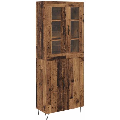 Aparador alto Madera envejecida 69,5 x 34 x 180 cm vidaXL