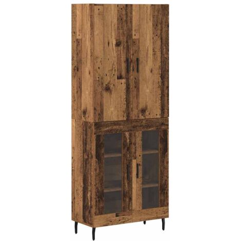 Aparador alto Madera envejecida 69,5 x 34 x 180 cm vidaXL