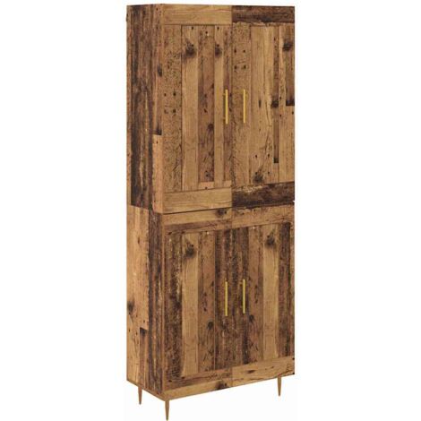 Aparador alto Madera envejecida 69,5 x 34 x 180 cm vidaXL