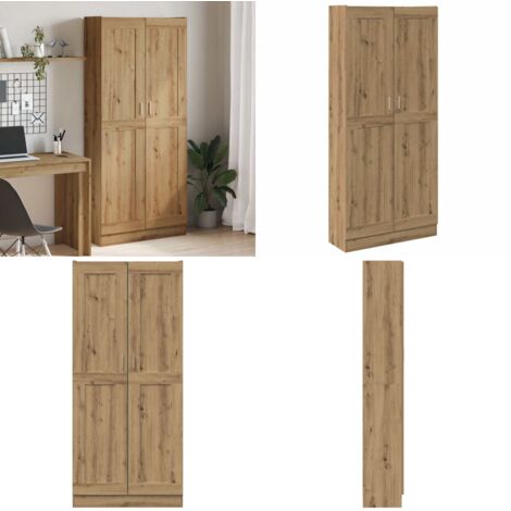 Aparador alto madera ingeniería roble artisan 82,5x30,5x185 cm - Mueble de madera - Almacenamiento