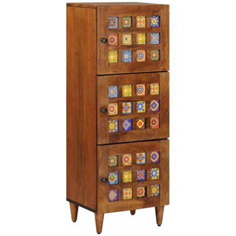 Aparador alto Nogal 40 x 33 x 110 cm Madera de mango maciza