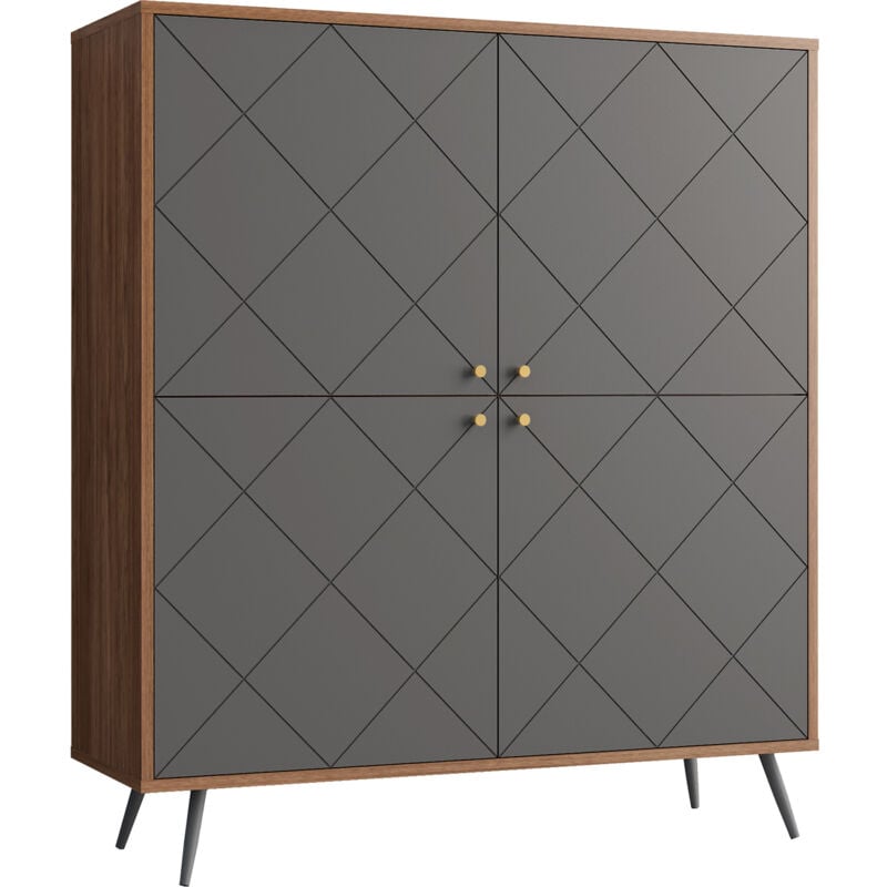 

parumm - Aparador Alto PÄRUMM Ukko Grey 118x40x134 cm - 50361001046431