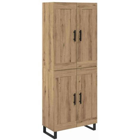Aparador alto Roble artesanal 69,5 x 34 x 180 cm vidaXL