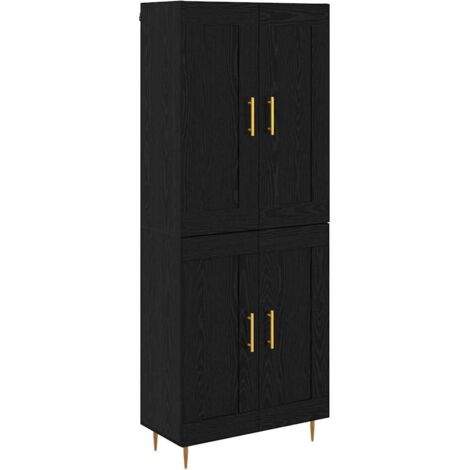 Aparador alto Roble Negro 69,5 x 34 x 180 cm vidaXL