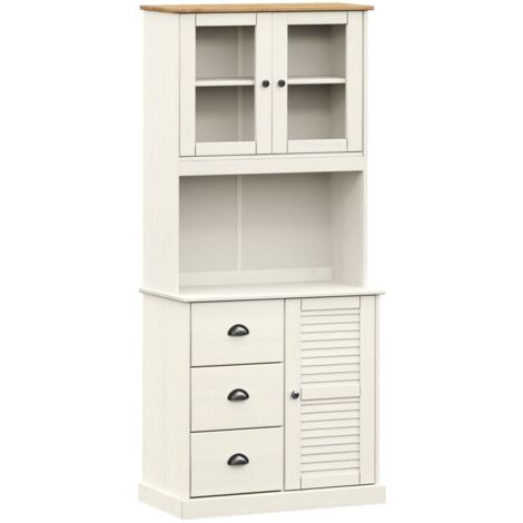 Aparador alto VIGO madera maciza de pino blanco 78x40x175 cm vidaXL