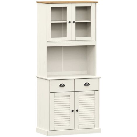 Aparador alto VIGO madera maciza de pino blanco 78x40x175 cm vidaXL