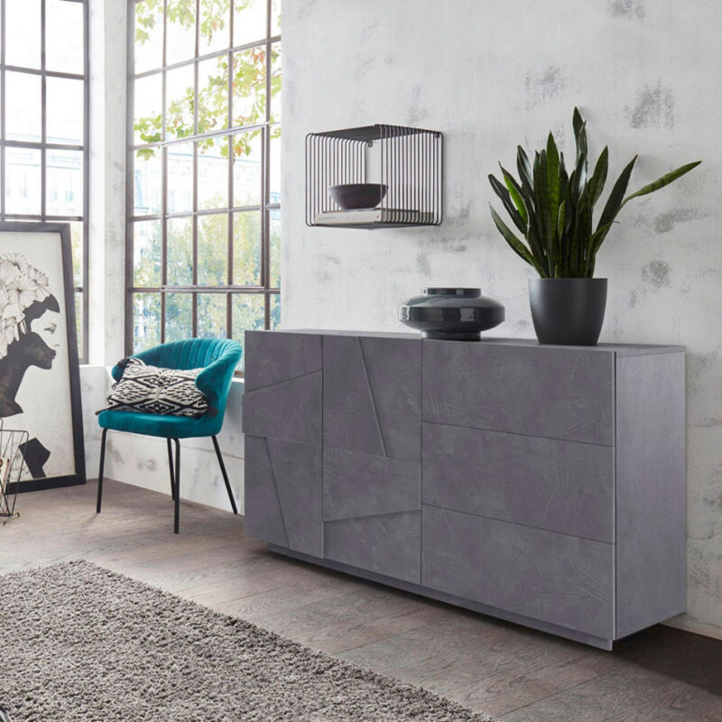 

Mueble Aparador cómoda de 2 puertas y 3 cajones diseño moderno Ping Side M Ardesia