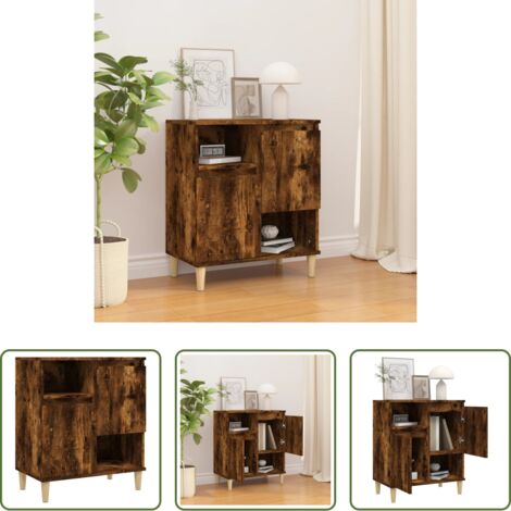 Aparador -  Aparador madera contrachapada color roble ahumado 60x35x70 cm