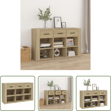 Aparador -  Aparador madera contrachapada roble Sonoma 100x30x59,5 cm