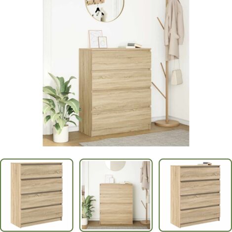 Aparador -  Aparador roble Sonoma 80x35x99 cm madera de ingeniería