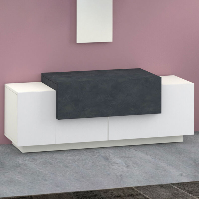 

Aparador bajo 2 puertas mueble de recibidor compartimento abatible Coro Baix Ardesia
