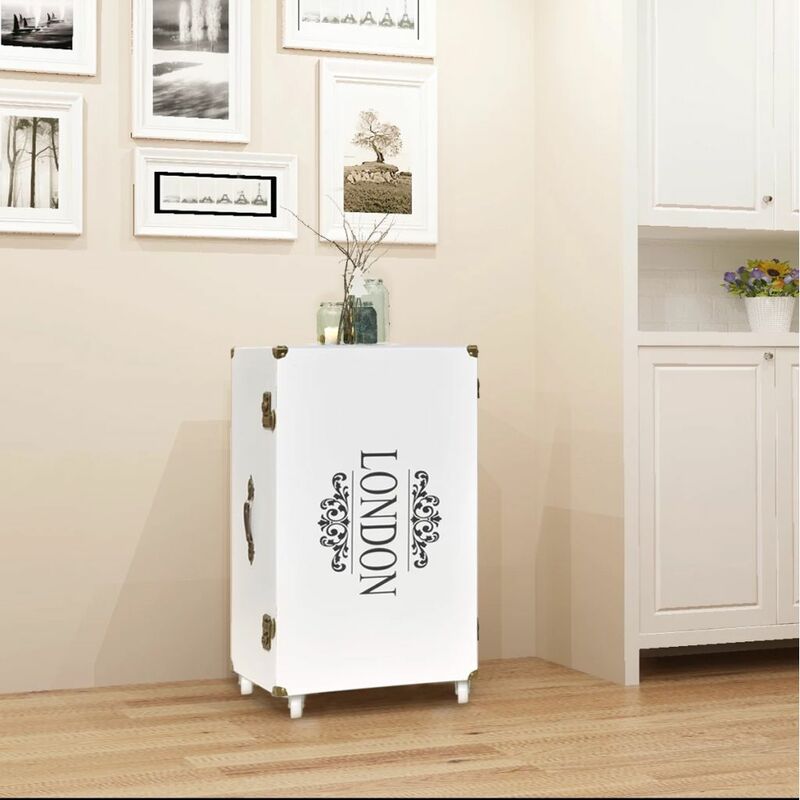 

Happyshopping - Aparador baul 40x30.5x81 cm blanco
