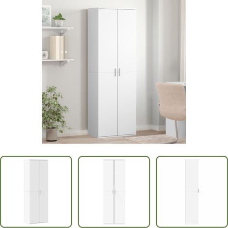 Aparador blanco -  Aparador alto madera de ingeniería blanco 60x35x180 cm