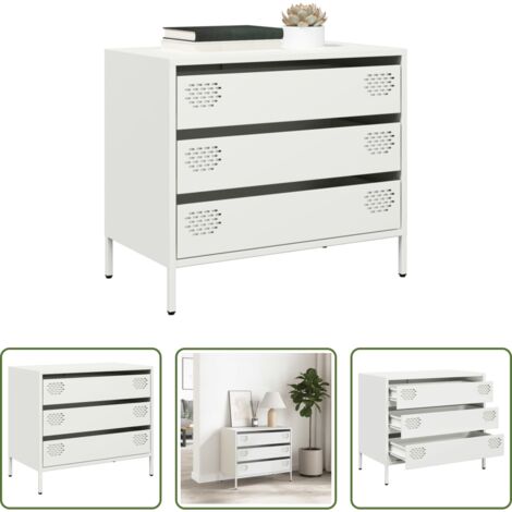 Aparador blanco -  Aparador de acero laminado en frío blanco 68x39x58,5 cm