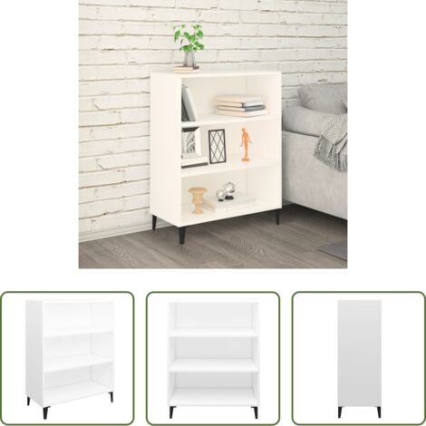 Aparador blanco -  Aparador de madera contrachapada blanco 69,5x32,5x90 cm