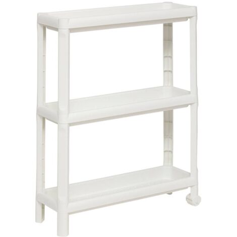 Aparador blanco de 3 niveles con ruedas h70,5cm - 5five