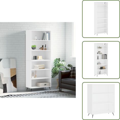 Aparador blanco - vidaXL Aparador alto madera de ingeniería blanco 69,5x32,5x180 cm - Muebles modernos