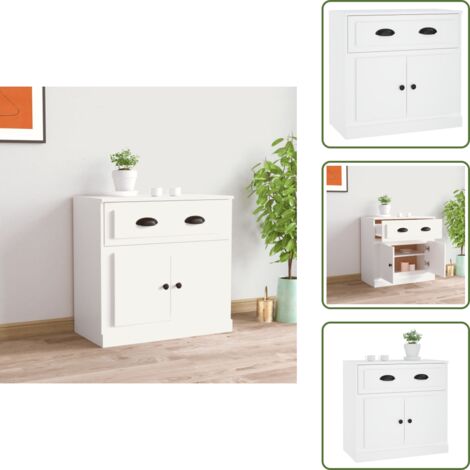 Aparador blanco - vidaXL Aparador de madera contrachapada blanco 70x35,5x67,5 cm - Muebles de casa