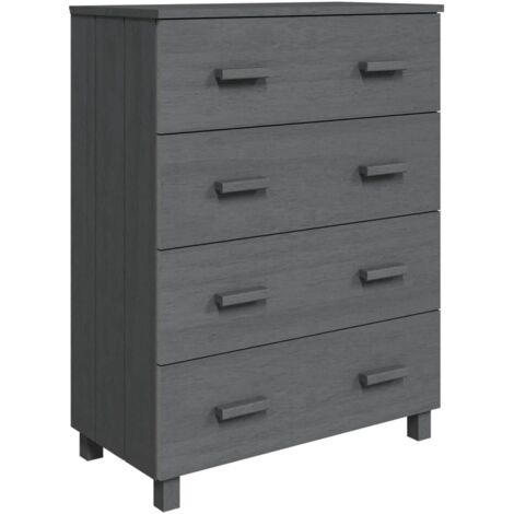Aparador buffet cómoda armario mueble organizador cocina salón oscuro 79 x 40 x 103,5 cm madera maciza de pino gris 020032166