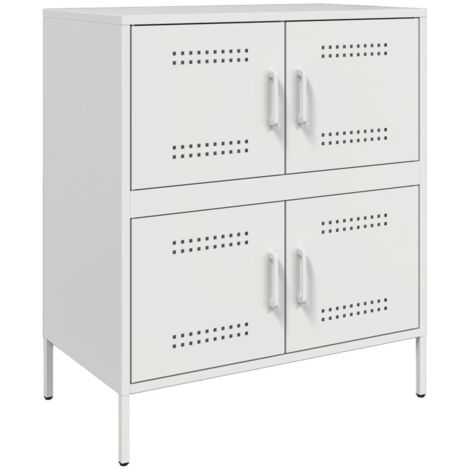 Aparador buffet cómoda armario mueble organizador cocina salón salón 68 x 39 x 79 cm acero blanco 020030393