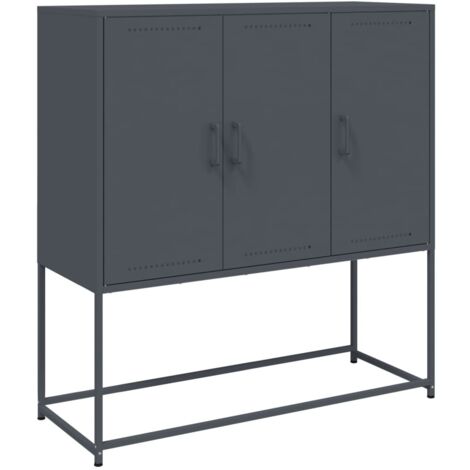Aparador buffet cómoda armario mueble organizador cocina salón salón alto 100,5 x 39 x 107 cm acero antracita 020032198