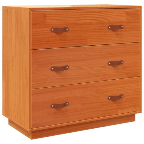 Aparador buffet cómoda armario mueble organizador cocina salón salón cera 80 x 40 x 75 cm madera maciza de pino marrón 020031743
