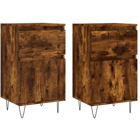Aparador buffet cómoda armario mueble organizador cocina salón salón juego de 2 40 x 35 x 70 cm marrón madera contrachapada 020036730