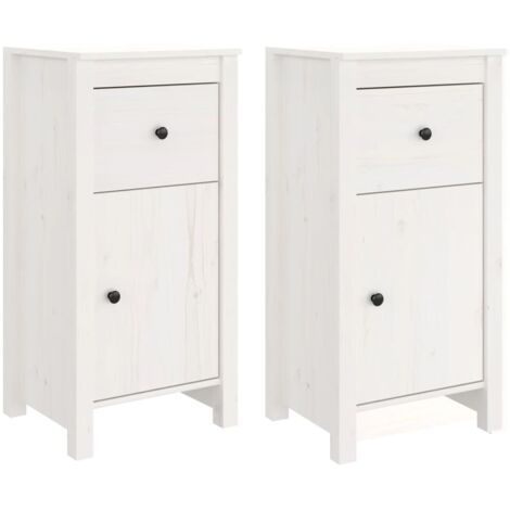 Aparador buffet cómoda armario mueble organizador cocina salón salón juego de 2 40 x 35 x 80 cm madera maciza de pino blanco 020036666