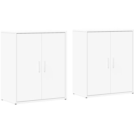 Aparador buffet cómoda armario mueble organizador cocina salón salón juego de 2 60 x 31 x 70 cm blanco madera contrachapada 020036674
