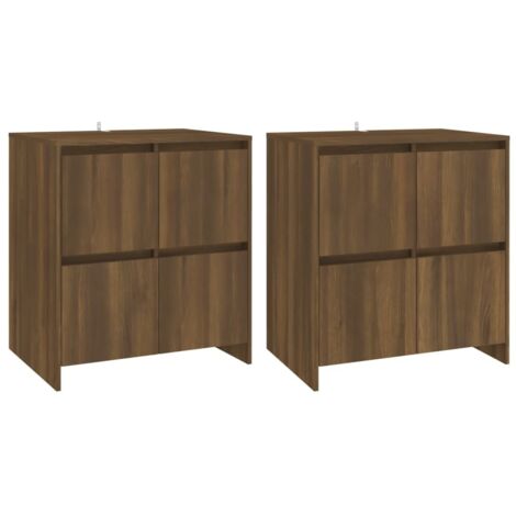 Aparador buffet cómoda armario mueble organizador cocina salón salón juego de 2 70 x 41 x 75 cm madera contrachapada marrón 020036787