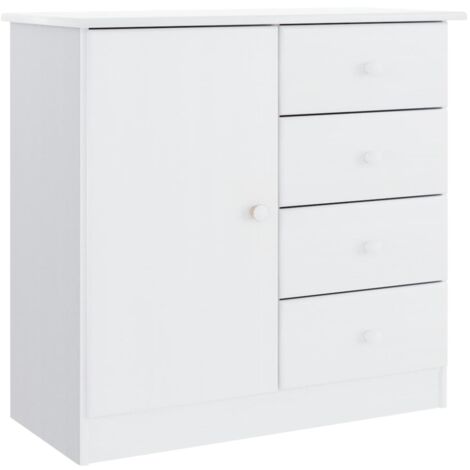 Aparador buffet cómoda armario unidad de almacenamiento organizador cocina salón salón 77 x 35 x 73 cm madera maciza de pino blanco 020029681