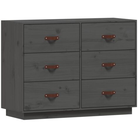 Aparador buffet cómoda mueble almacenaje organizador cocina salón salón 100 x 40 x 75 cm madera maciza de pino gris 020031765