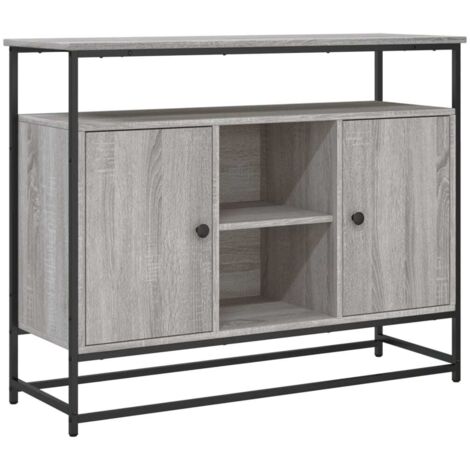 Aparador buffet cómoda mueble almacenaje organizador cocina salón salón Sonoma 100 x 35 x 80 cm madera contrachapada gris 020036253