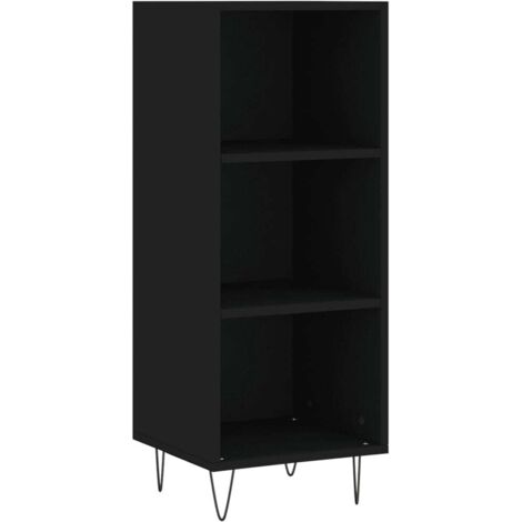 Aparador buffet cómoda mueble mueble de almacenaje organizador cocina salón salón 34,5 x 32,5 x 90 cm madera contrachapada negra 020035872