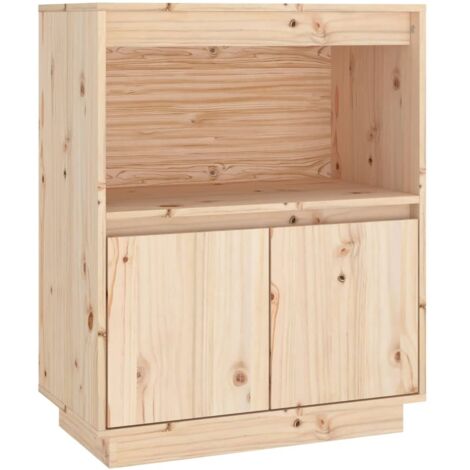 Aparador buffet cómoda mueble mueble de almacenaje organizador cocina salón salón 60 x 34 x 75 cm madera maciza de pino marrón 020029618