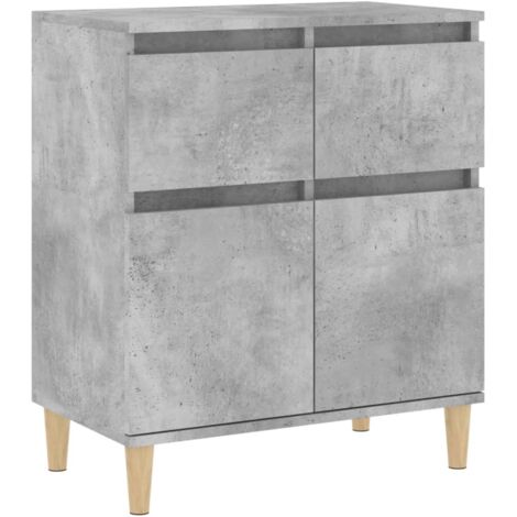 Aparador buffet cómoda mueble mueble de almacenaje organizador cocina salón salón 60 x 35 x 70 cm madera contrachapada gris 020031976