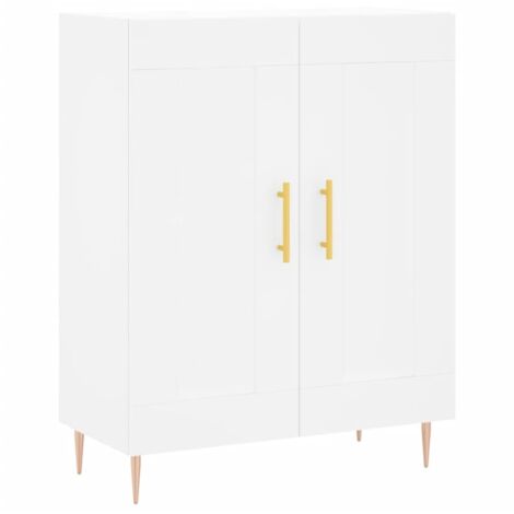 Aparador buffet cómoda mueble mueble de almacenaje organizador cocina salón salón 69,5 x 34 x 90 cm madera contrachapada blanco 020030458