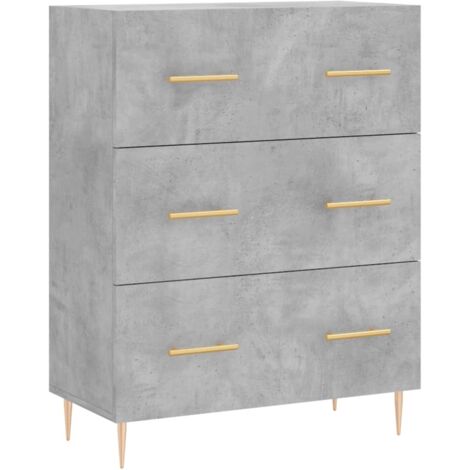 Aparador buffet cómoda mueble mueble de almacenaje organizador cocina salón salón 69,5 x 34 x 90 cm madera contrachapada gris 020032072