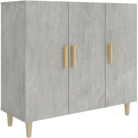 Aparador buffet cómoda mueble mueble de almacenaje organizador cocina salón salón 90 x 34 x 80 cm madera contrachapada gris 020032118