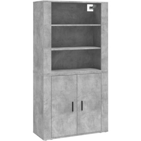 Aparador buffet cómoda mueble mueble de almacenaje organizador cocina salón salón madera de alta ingeniería gris 020034727