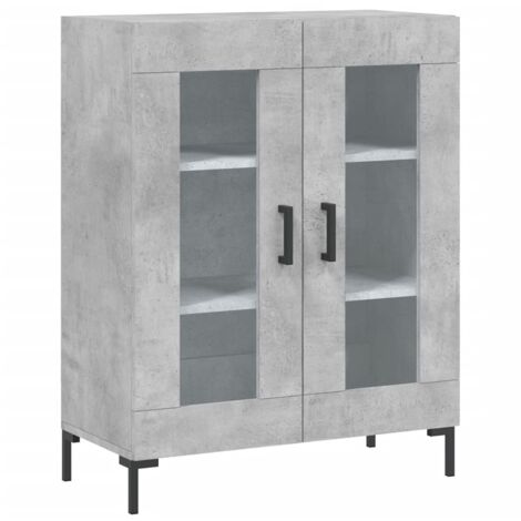 Aparador buffet cómoda mueble mueble de almacenamiento organizador cocina salón salón 69,5 x 34 x 90 cm madera contrachapada gris 020032075