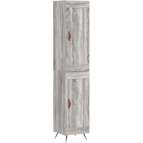 Aparador cajonera mueble almacenaje organizador cocina salón salón alto sonoma 345 x 34 x 180 cm madera de ingeniería gris 020035321