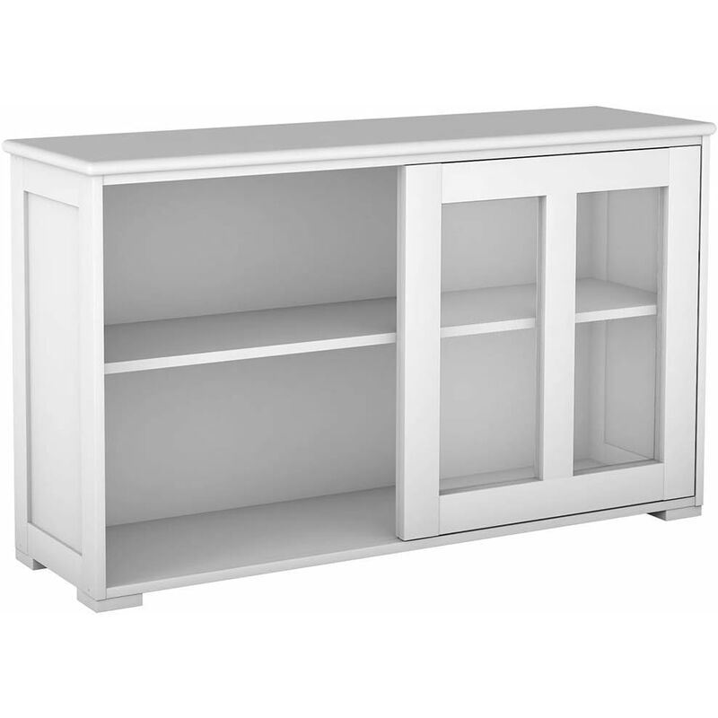 

Aparador Cocina Armario de Baño Multiusos Gabinete Lateral con Puertas Correderas (Beige)