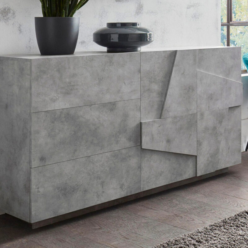 

Mueble Aparador cómoda de 2 puertas y 3 cajones diseño moderno Ping Side M Concrete